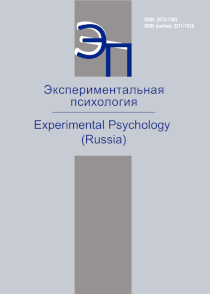 Обложка журнала «Экспериментальная психология»