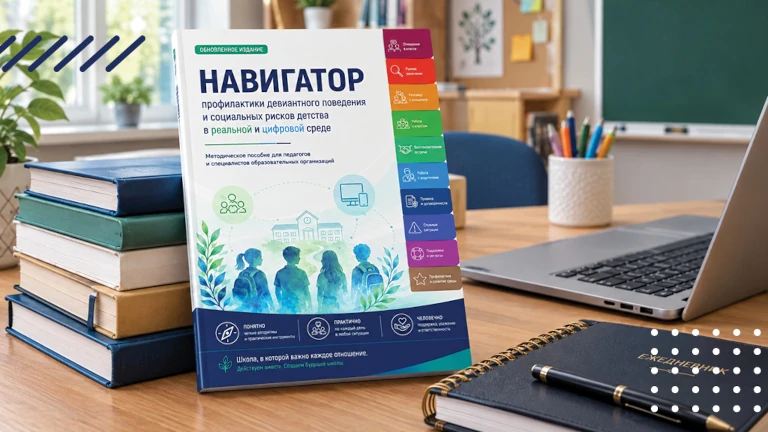 Иллюстрация к новости „Опубликован «Навигатор профилактики девиантного поведения и социальных рисков детства в реальной и цифровой среде — 2026»“