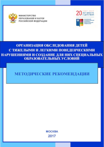 Обложка издания «Организация обследования детей с тяжелыми и легкими поведенческими нарушениями и создание для них специальных образовательных условий»